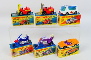 Matchbox Superfast - Six boxed Matchbox Superfast diecast model vehicles.