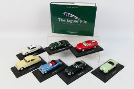 unknown maker - A collection of 7 unboxed Jaguar Cars still on their original plinths including XK