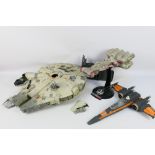 Hasbro - Star Wars - A group of unboxed models, X -Wing Fighter, Millennium Falcon,