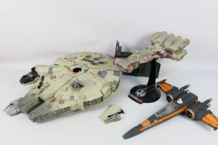 Hasbro - Star Wars - A group of unboxed models, X -Wing Fighter, Millennium Falcon,