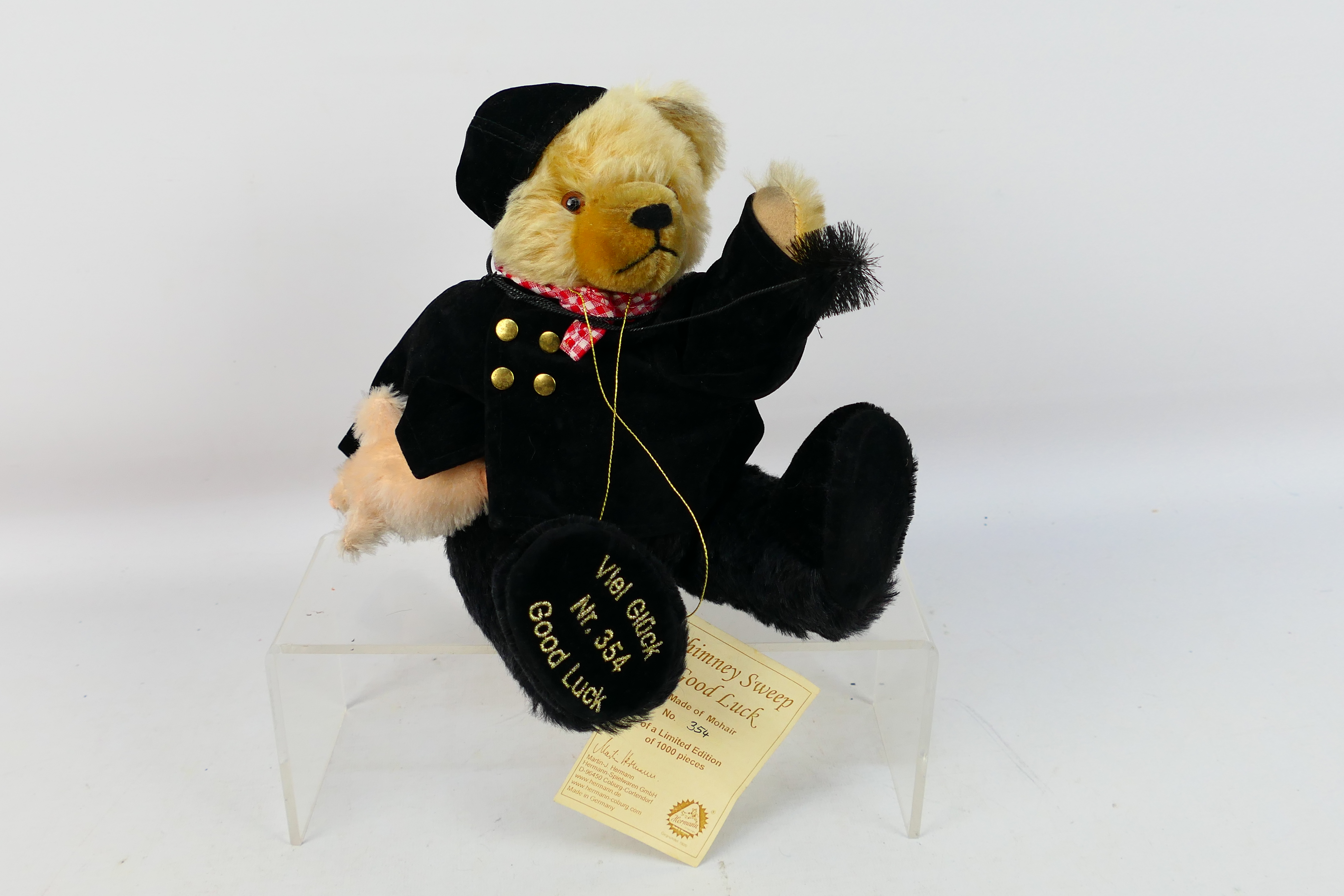 Hermann Bears - A limited edition mohair Chimney Sweep Good Luck bear number 354 of only 1000