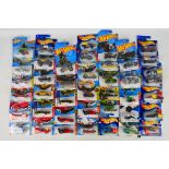 Hot Wheels - A carded collection of 41 Hot Wheels diecast model vehicles from various ranges.