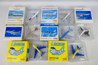 Herpa Wings - A collection of boxed aircraft models in 1:50 scale including KLM Asia Boeing 747-400