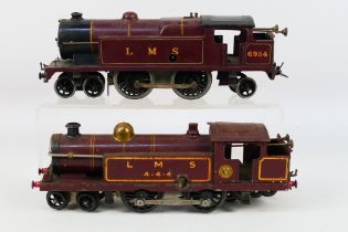 Hornby - 2 x unboxed O gauge locomotives, a 4-4-2 number 6954 and a 4-4-4 both in LMS maroon livery.