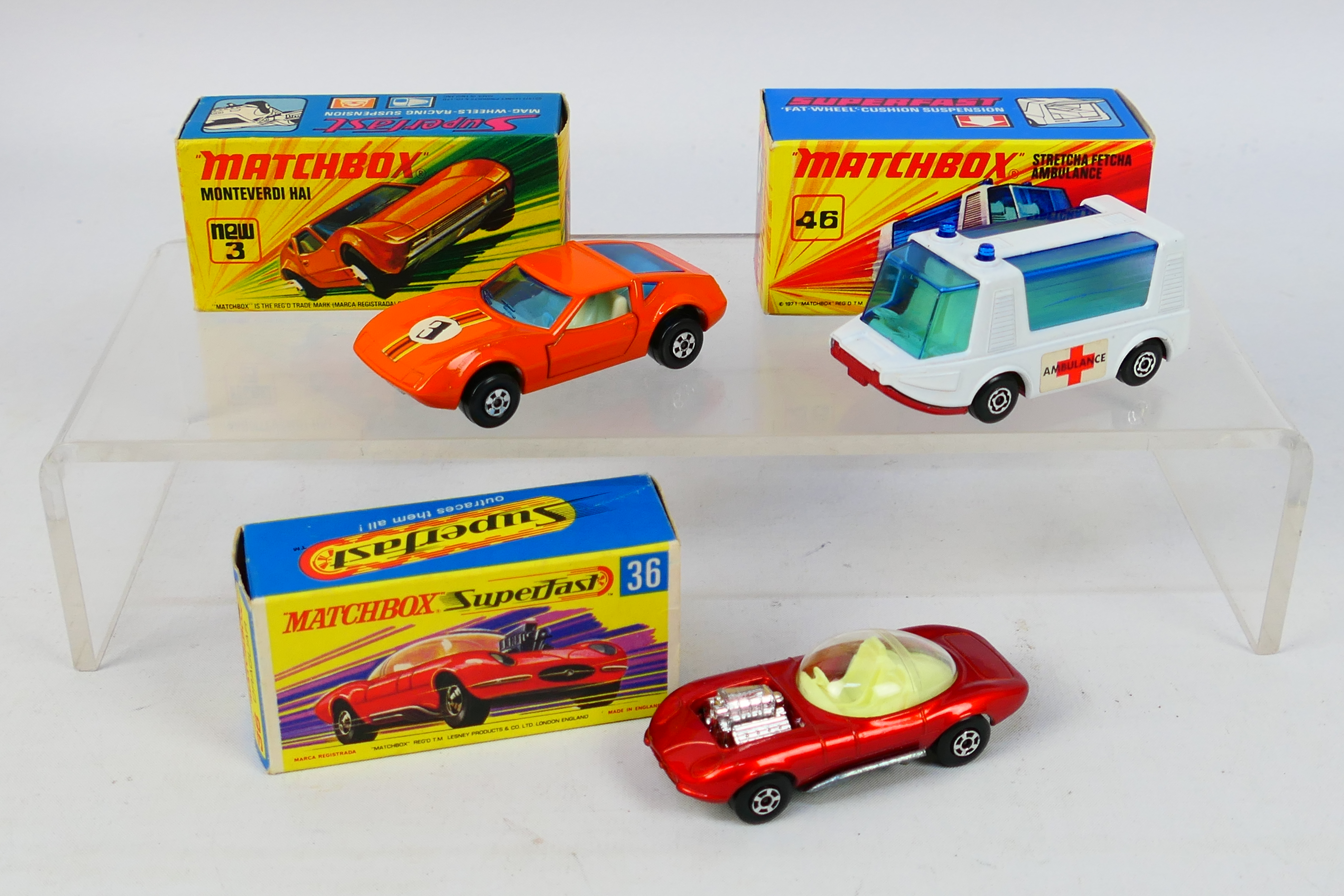 Matchbox - Superfast - 3 x boxed models, Monteverdi Hai # 3,