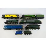 Hornby - Bachmann - Tri-ang - Gutzold - An unboxed group of seven steam and diesel locomotives in