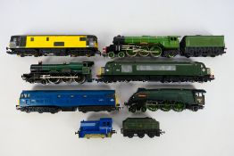 Hornby - Bachmann - Tri-ang - Gutzold - An unboxed group of seven steam and diesel locomotives in