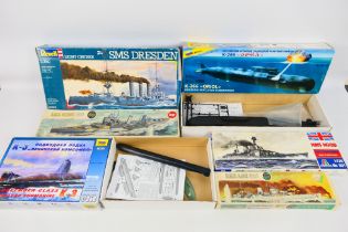 Airfix - Italeri - Zvezda - 6 x boxed model kits including H.M.S.