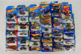Hot Wheels - A carded collection of 40 Hot Wheels diecast model vehicles from various ranges.