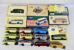 Corgi - A collection of Bedford OB bus models 4 x boxed and 10 x unboxed,