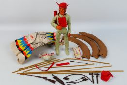 Johnny West - An unboxed vintage Johnny West Cowboy Kit comprising of a 12" Chief Cherokee poseable