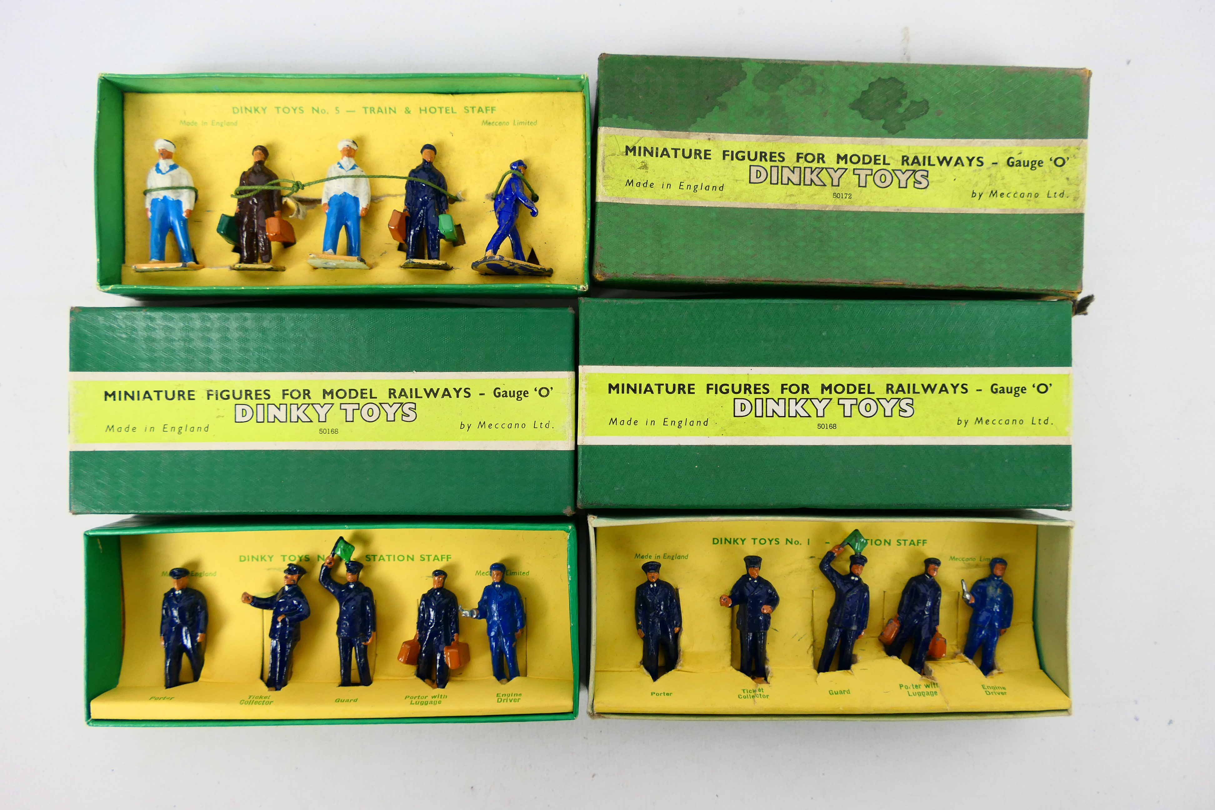 Dinky - Meccano - Model Railways - Three boxed Dinky O gauge figure sets comprising of Station
