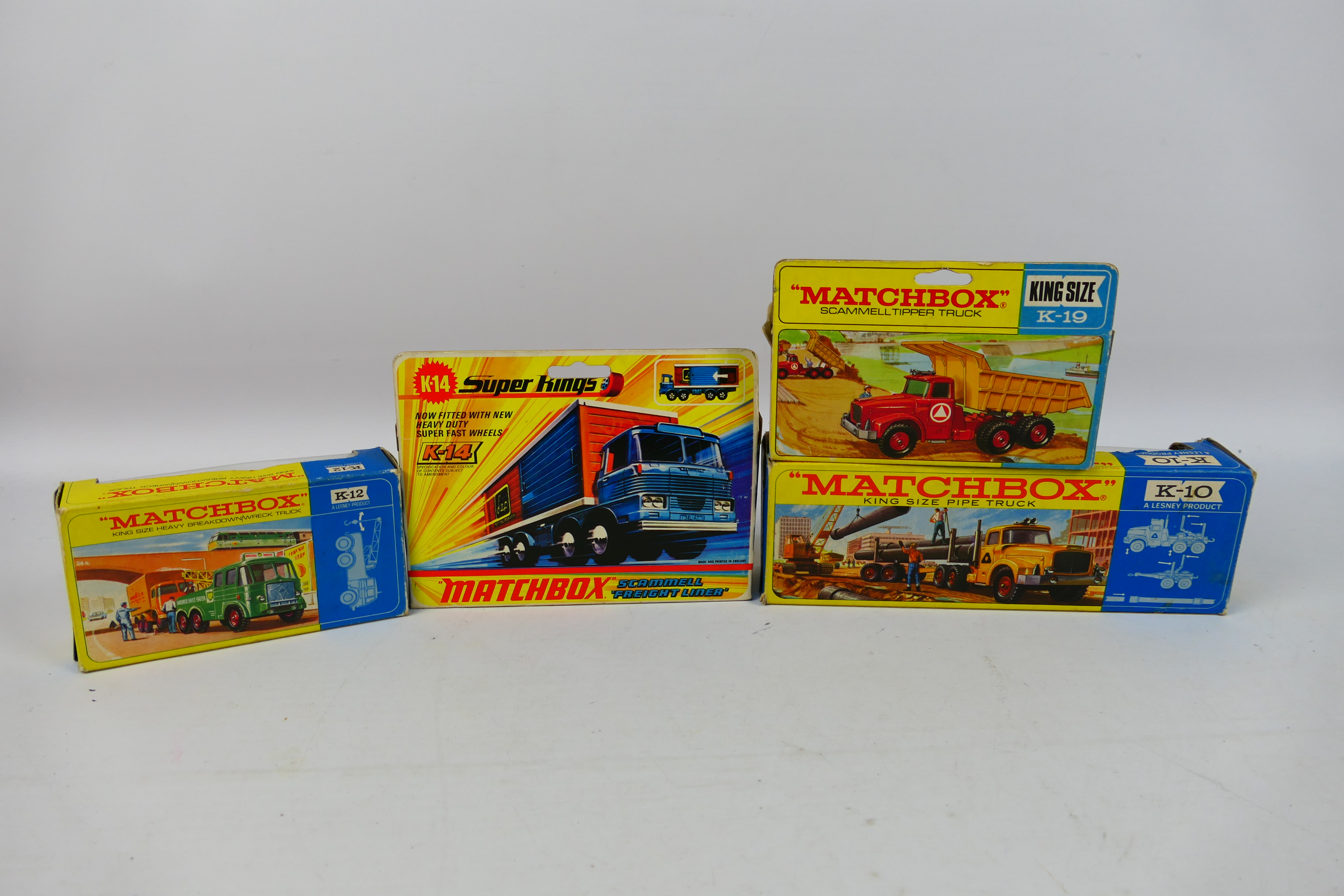 Matchbox - 4 x boxed King Size / Super King models, Scammell tipper truck # K-19, - Image 4 of 4
