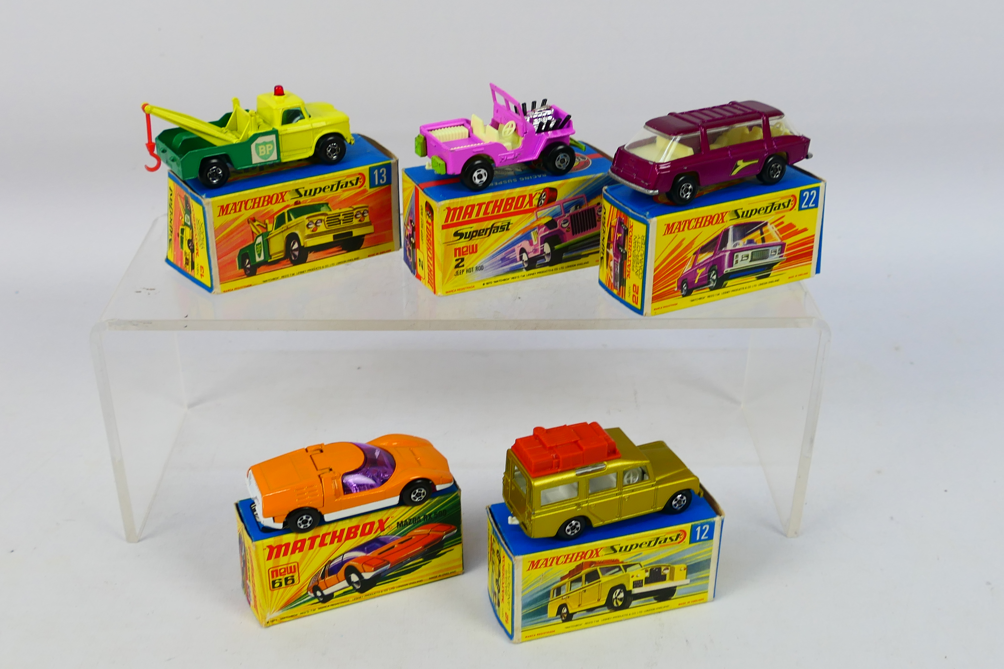 Matchbox - Superfast - 5 x boxed models, Jeep Hot Rod # 2, Land Rover Safari # 12, - Image 5 of 6