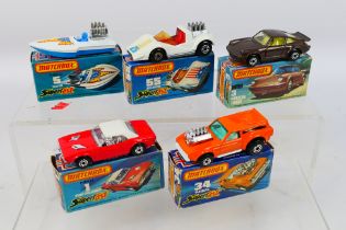 Matchbox Superfast - Five boxed Matchbox Superfast diecast model vehicles.