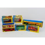 Matchbox - 6 x boxed King Size trucks including Dodge truck with twin tippers # K-16,