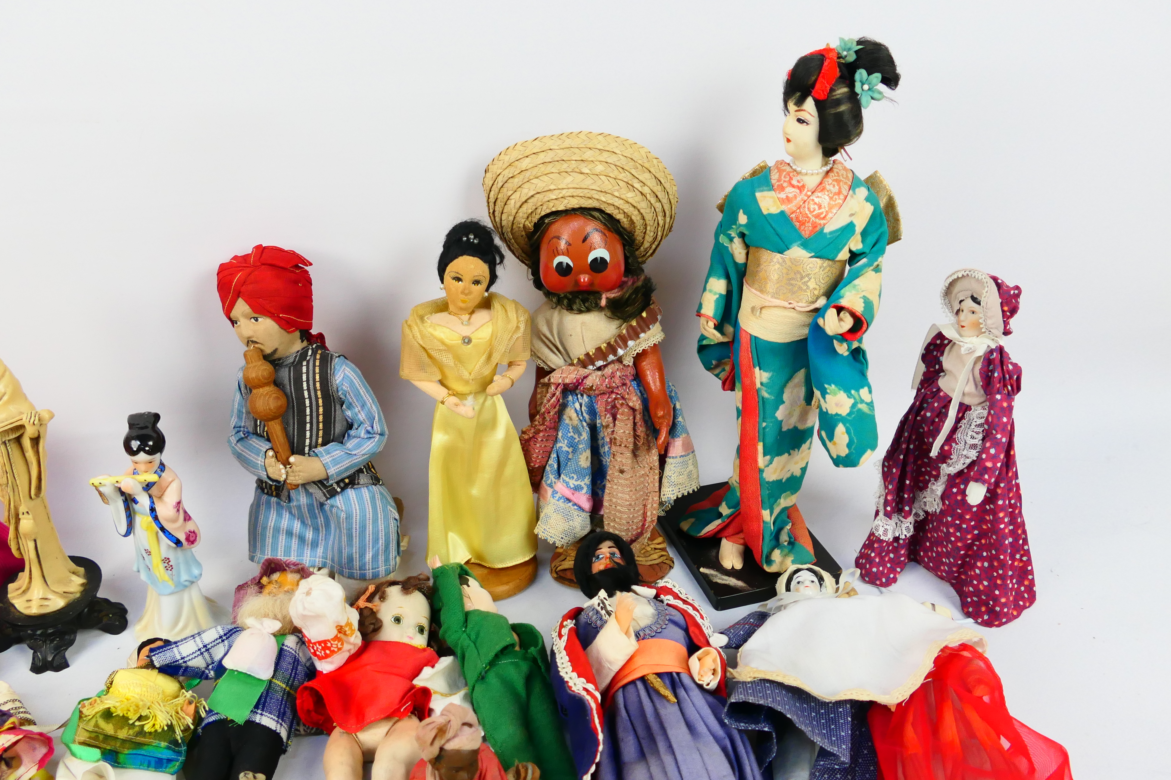 Unknown Maker - A collection of dolls in national costume, some composite, - Image 3 of 5