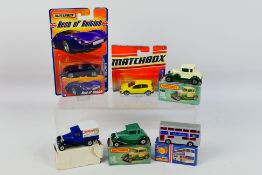 Matchbox - 6 x boxed / carded models, Ford Model A x 2 # 73, Jubilee Bus, Ford Model A van,