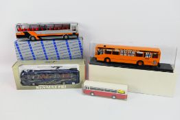 Old Cars - Conrad - Cursor - Other - Four boxed European diecast model buses in various scales.