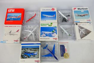 Herpa Wings - A collection of boxed aircraft models in 1:50 scale including McDonnell-Douglas MD-11