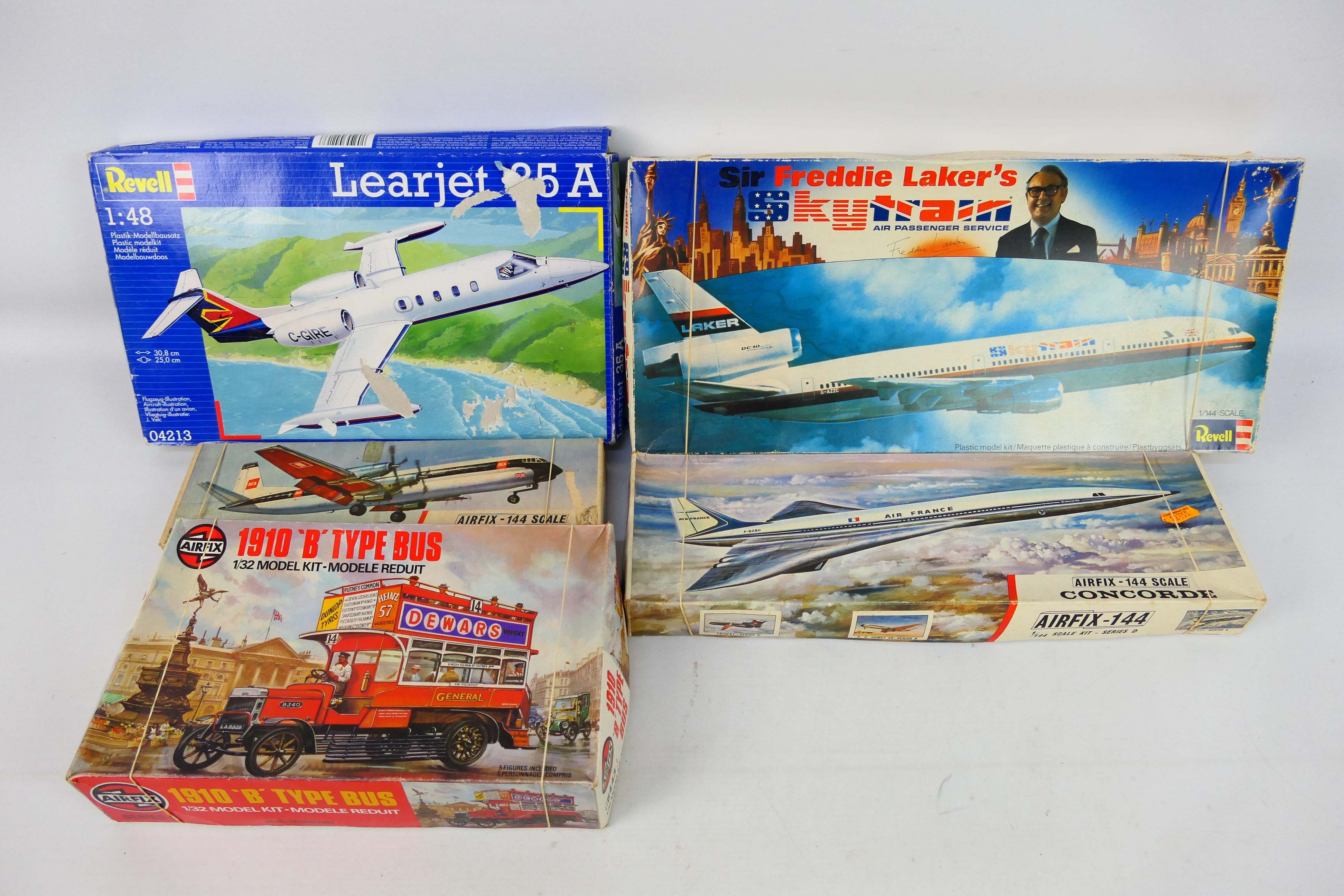 Airfix - Revell - 5 x boxed model kits including Laker DC10 Skytrain in 1:144 scale,