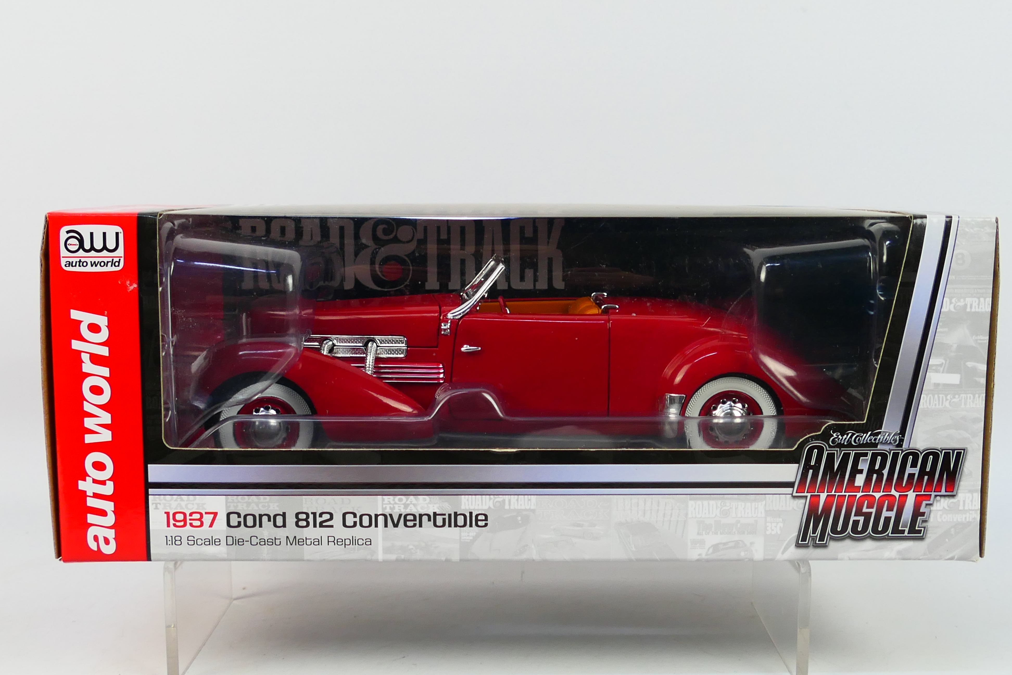 Auto World - A boxed 1:18 scale Auto World #AMM1014/06 'Road & Track' 1937 Cord 812 Convertible.