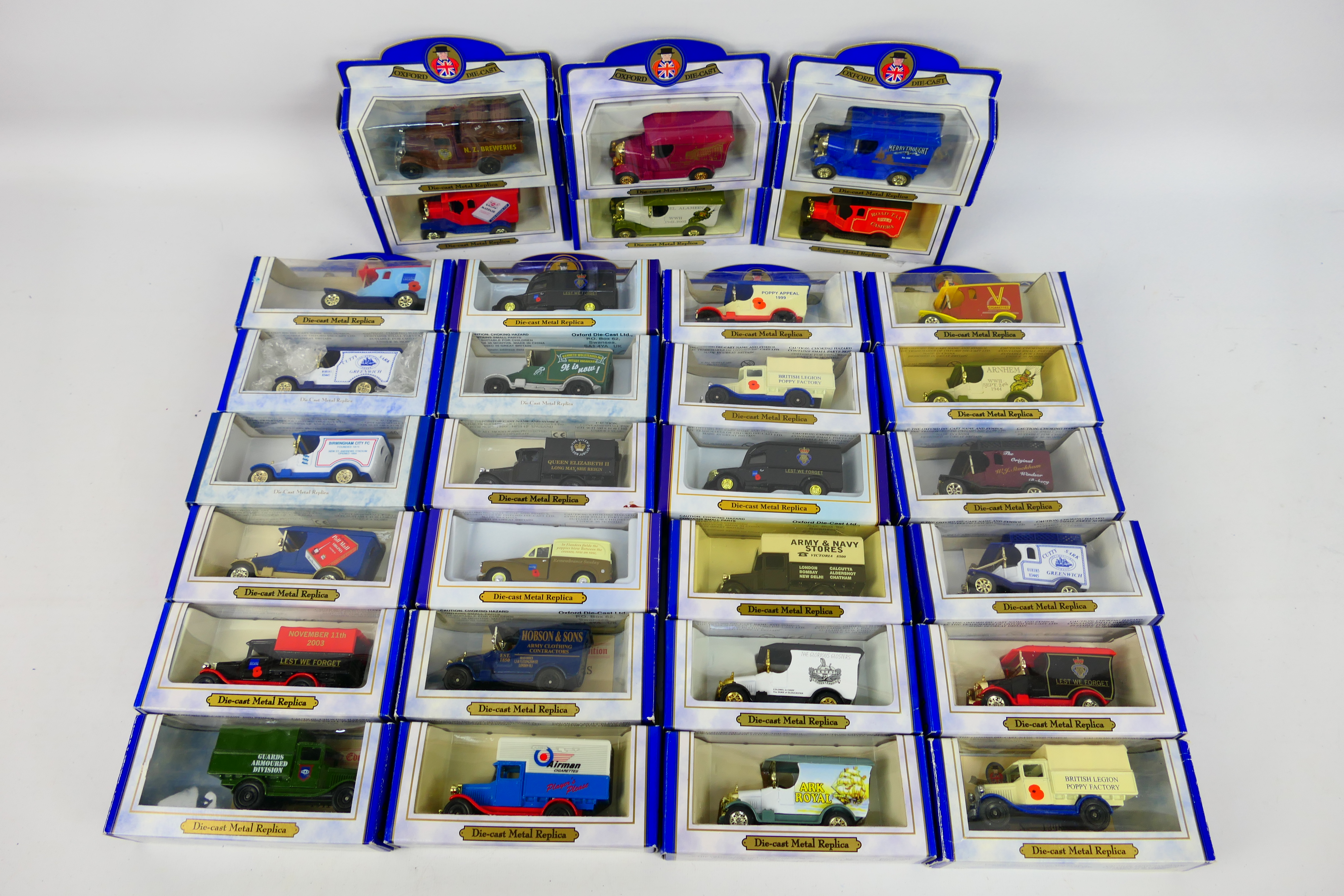 Oxford Diecast - A collection of 30 Oxford Diecast Metal replica vehicles including Road Tax Camera,