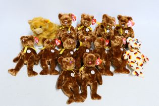 Steiff - Ty Beanies - A Steiff ginger kitten called Whiskers # 74929 with gold ear button but no