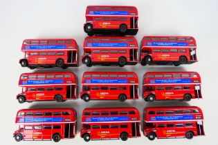 Corgi - A fleet of 10 unboxed Corgi CC25907 AEC Routemaster 1:50 scale double deck buses.