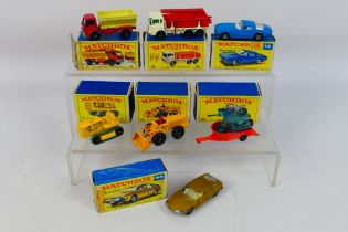 Matchbox - 7 x boxed models including DAF Girder Truck # 58, Tractor Shovel # 43,
