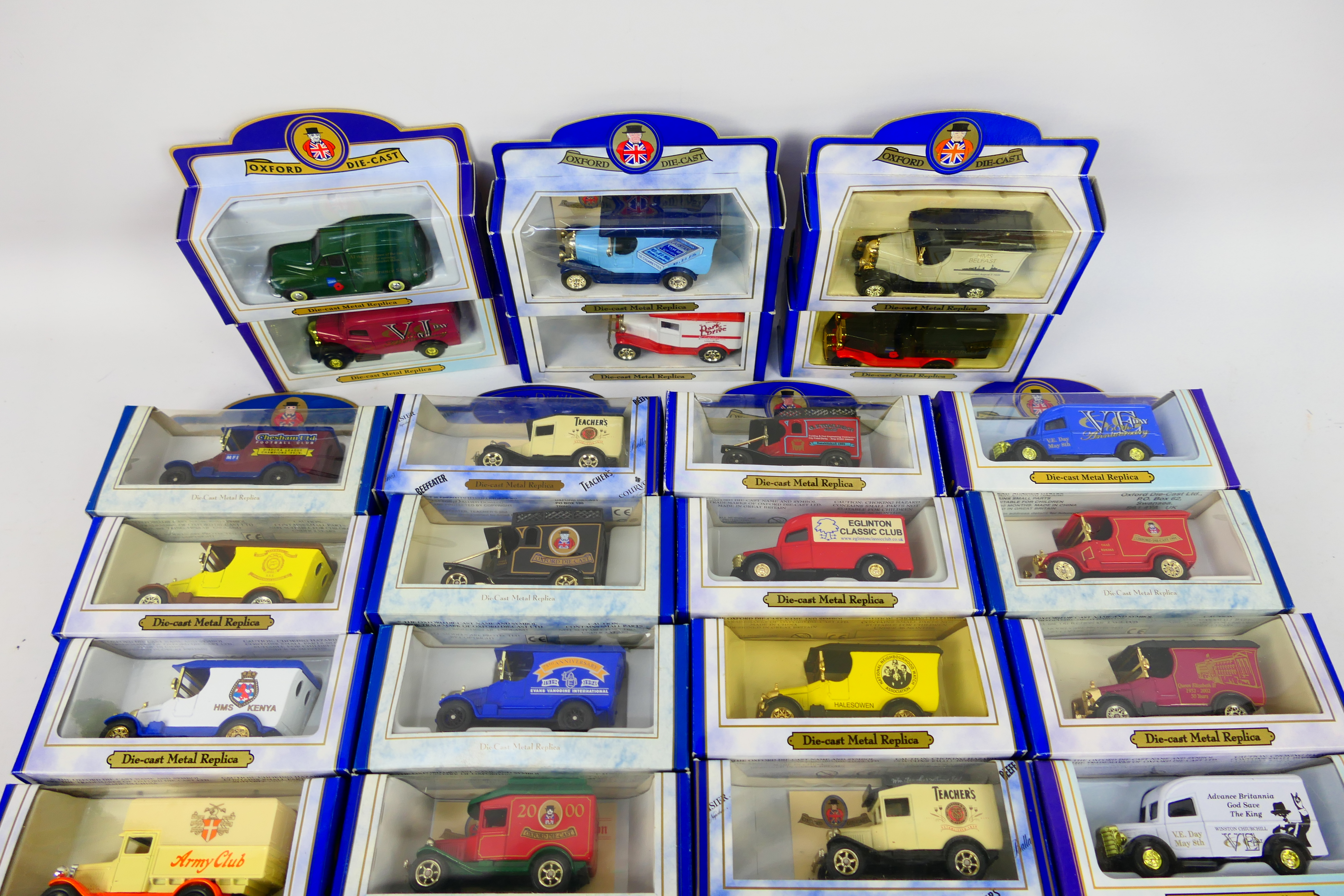 Oxford Diecast - A collection of 30 Oxford Diecast Metal replica vehicles including HMS Kenya, - Image 2 of 3