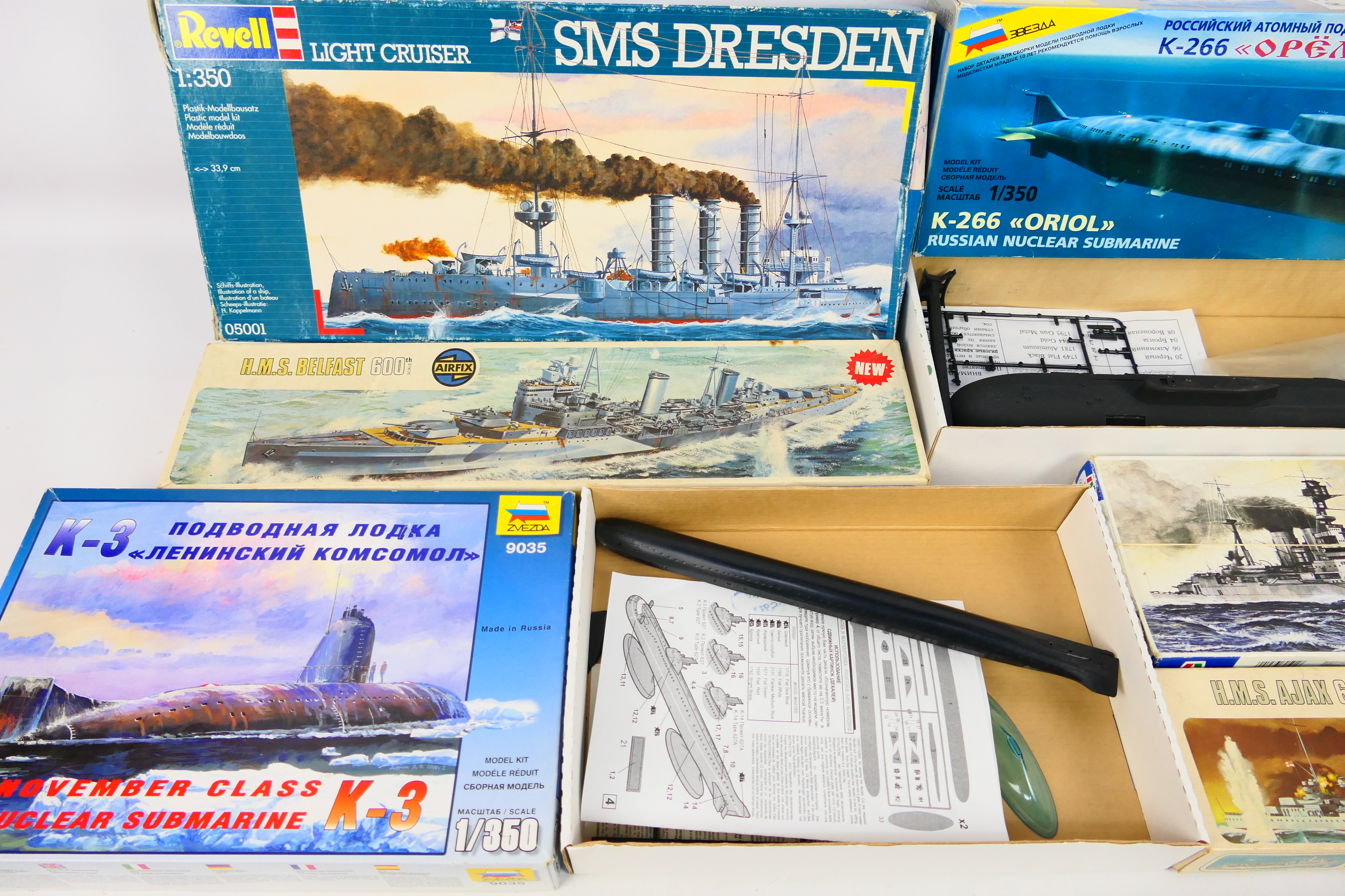 Airfix - Italeri - Zvezda - 6 x boxed model kits including H.M.S. - Image 2 of 3