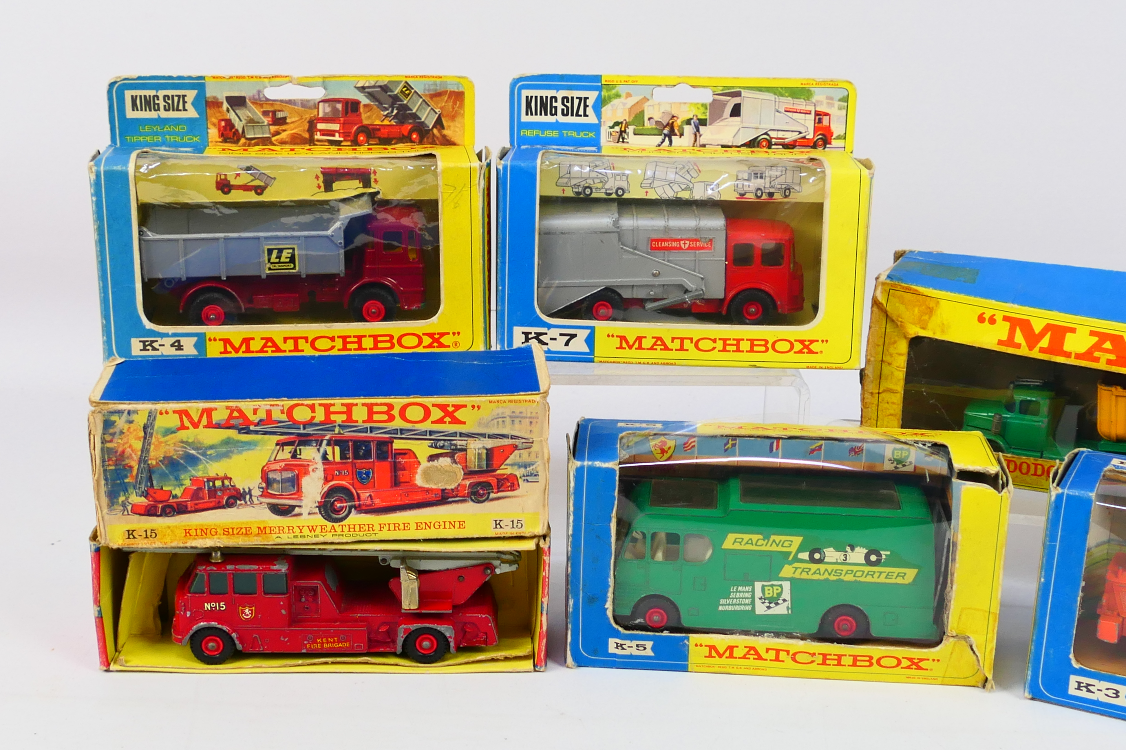 Matchbox - 6 x boxed King Size trucks including Dodge truck with twin tippers # K-16, - Image 2 of 3