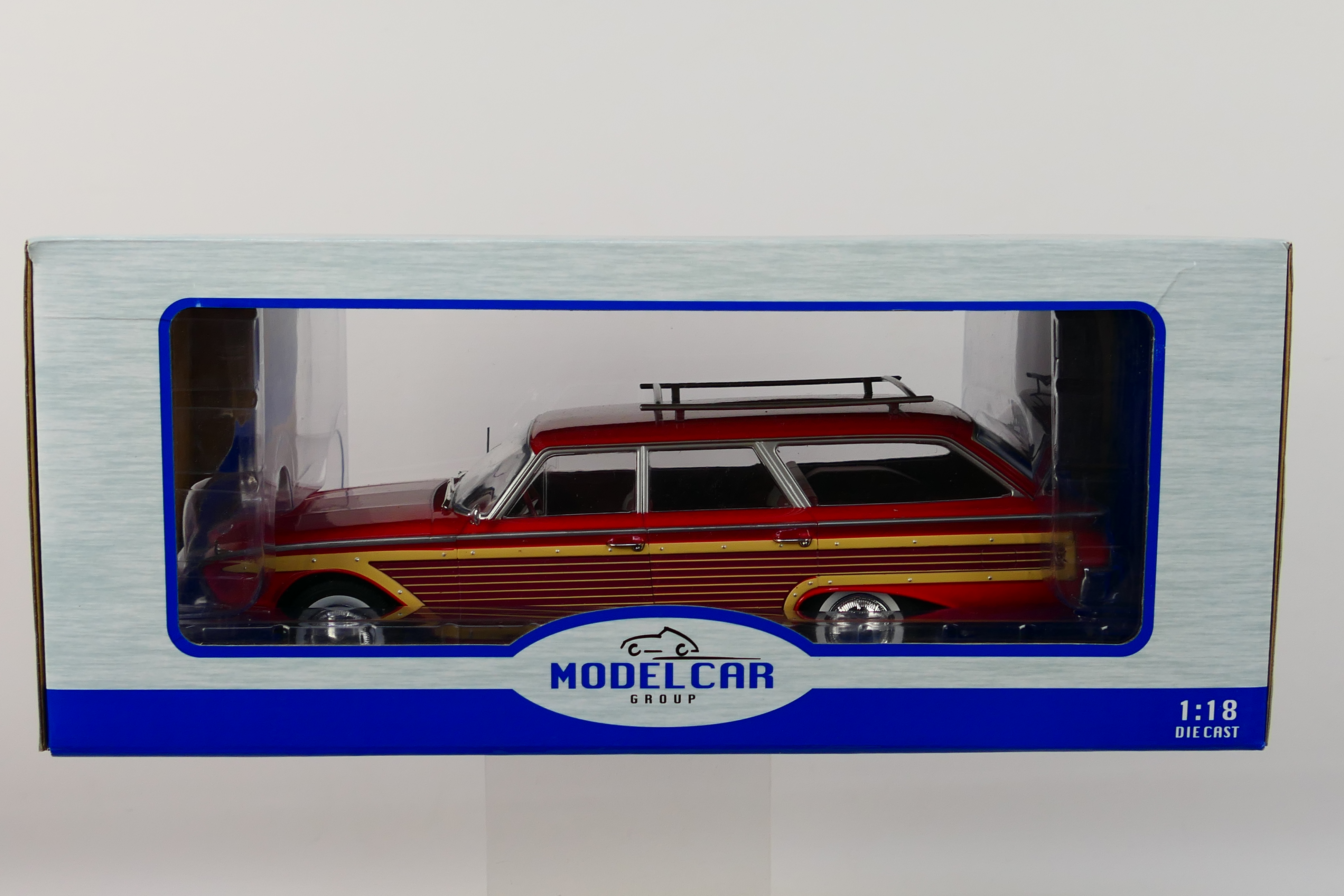 Model Car Group - A boxed 1:18 scale Model Car Group MCG18074 Ford Country Squire with roof rack. - Image 3 of 5