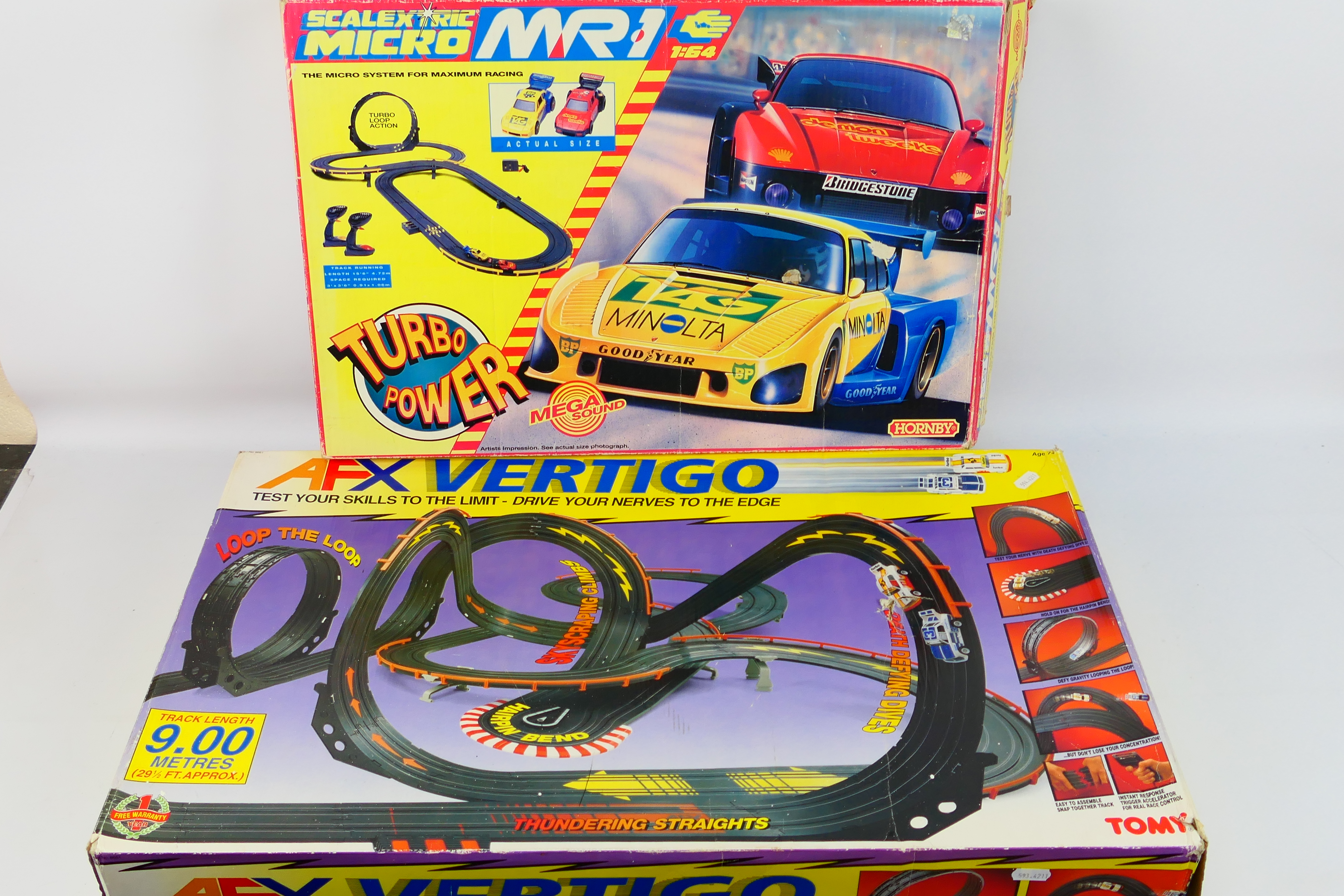 Tomy AFX - Scalextric - A boxed Tomy AFX Vertigo set with 2 x BMW 3 series cars # 8661 and a