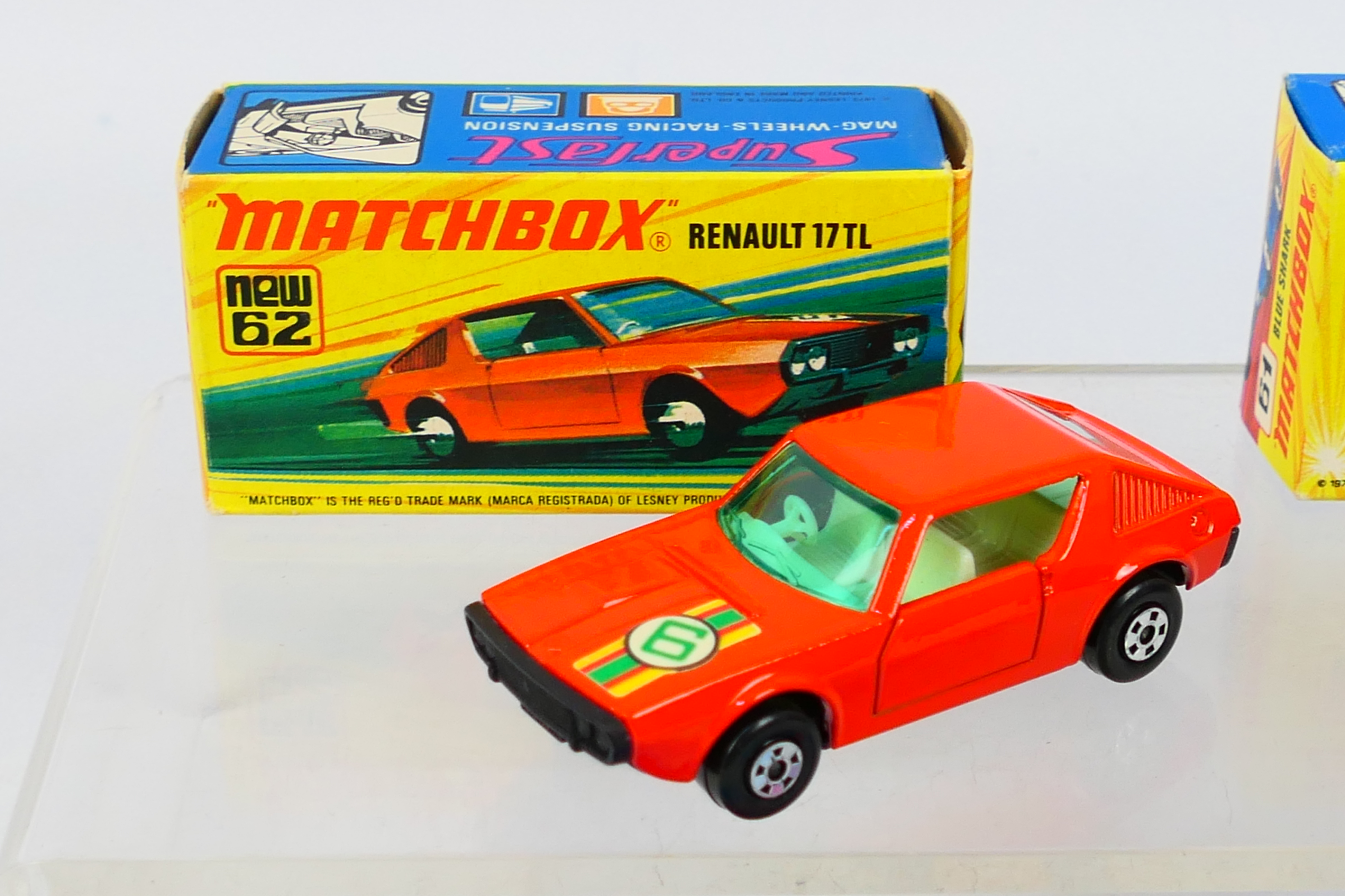 Matchbox - Superfast - 3 x boxed models, AMX Javelin # 9, Blue Shark # 61 and Renault 17TL # 62. - Image 2 of 6