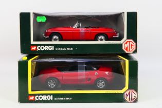 Corgi - Two boxed diecast 1:18 scale MG model cars from Corgi.