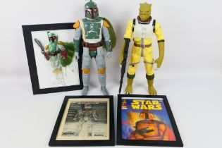 Marvel - Jakks Pacific - Star Wars - 2 x 18" figures of Bossk The Bounty Hunter with gun and Boba