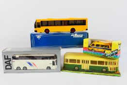 Tekno - Daria - AHC Models (Pilen) - Norev - Four boxed Continental diecast and plastic model buses