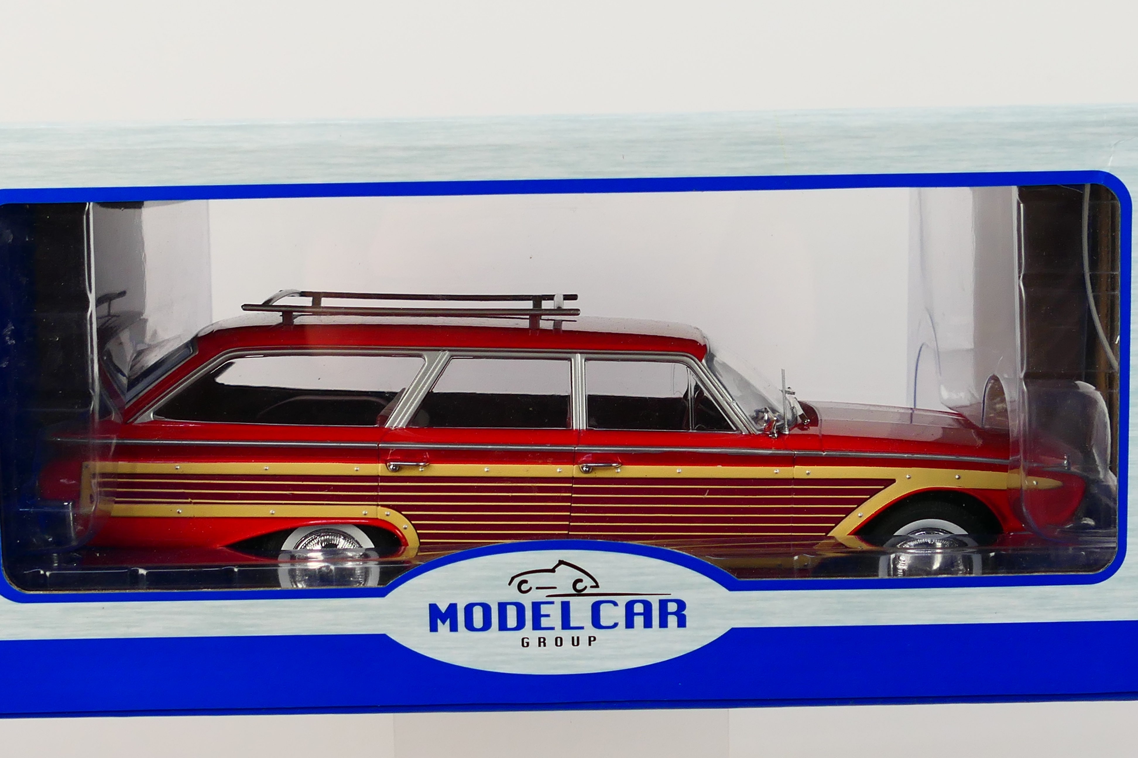 Model Car Group - A boxed 1:18 scale Model Car Group MCG18074 Ford Country Squire with roof rack. - Image 2 of 5