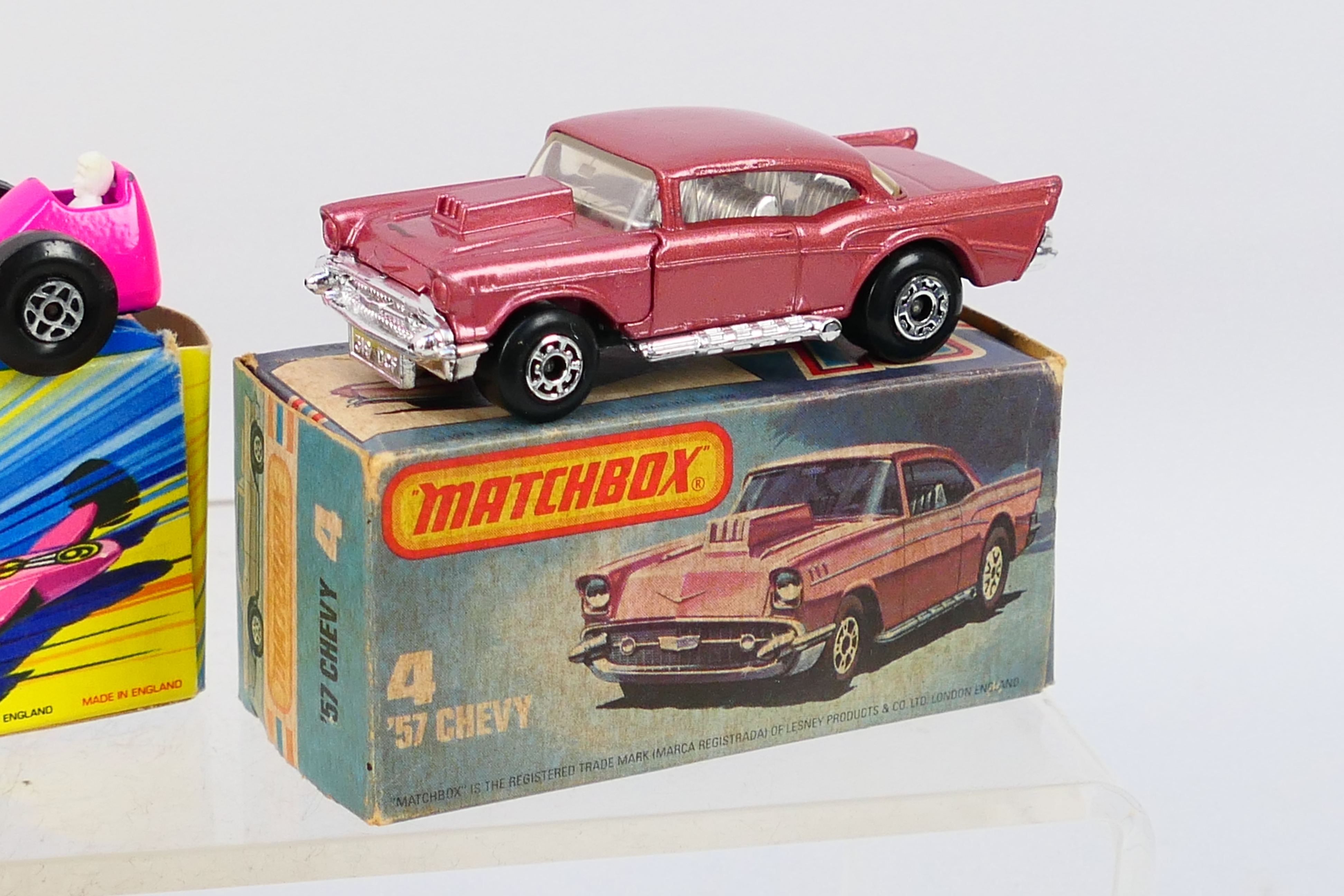 Matchbox - Superfast - 5 x boxed models, 57 Chevy # 4, Merryweather Fire Engine # 35, - Image 4 of 6