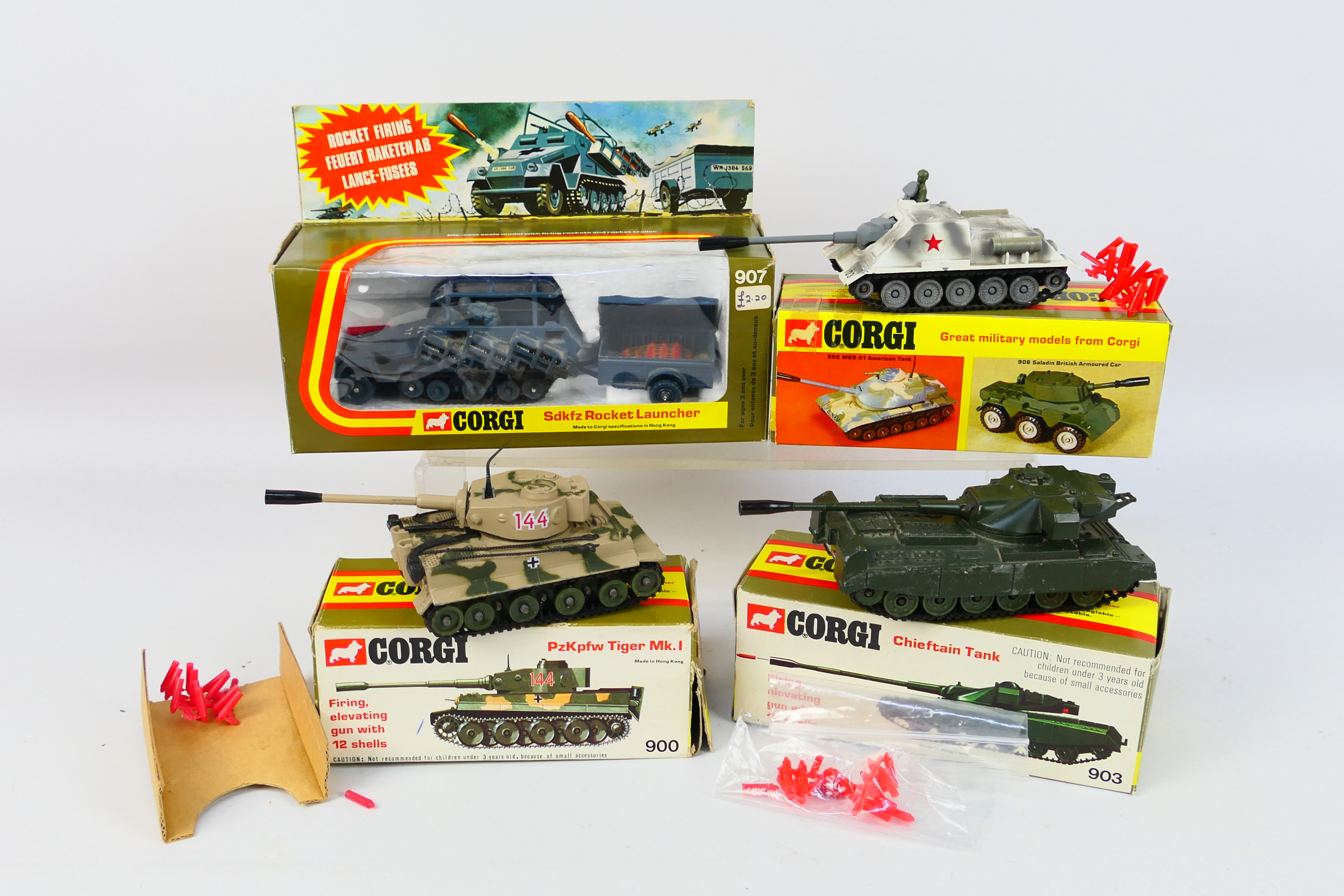 Corgi - 4 x boxed military models including Tiger Mk.