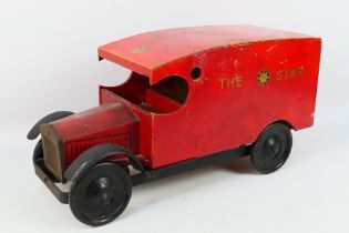 Amersham Toys - A rare large wooden van by Amersham Toys.