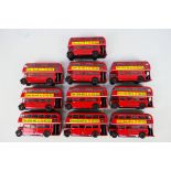 Corgi - A group of 10 unboxed Corgi CC26101 AEC RT Double Deck Bus in London Transport livery 1:50