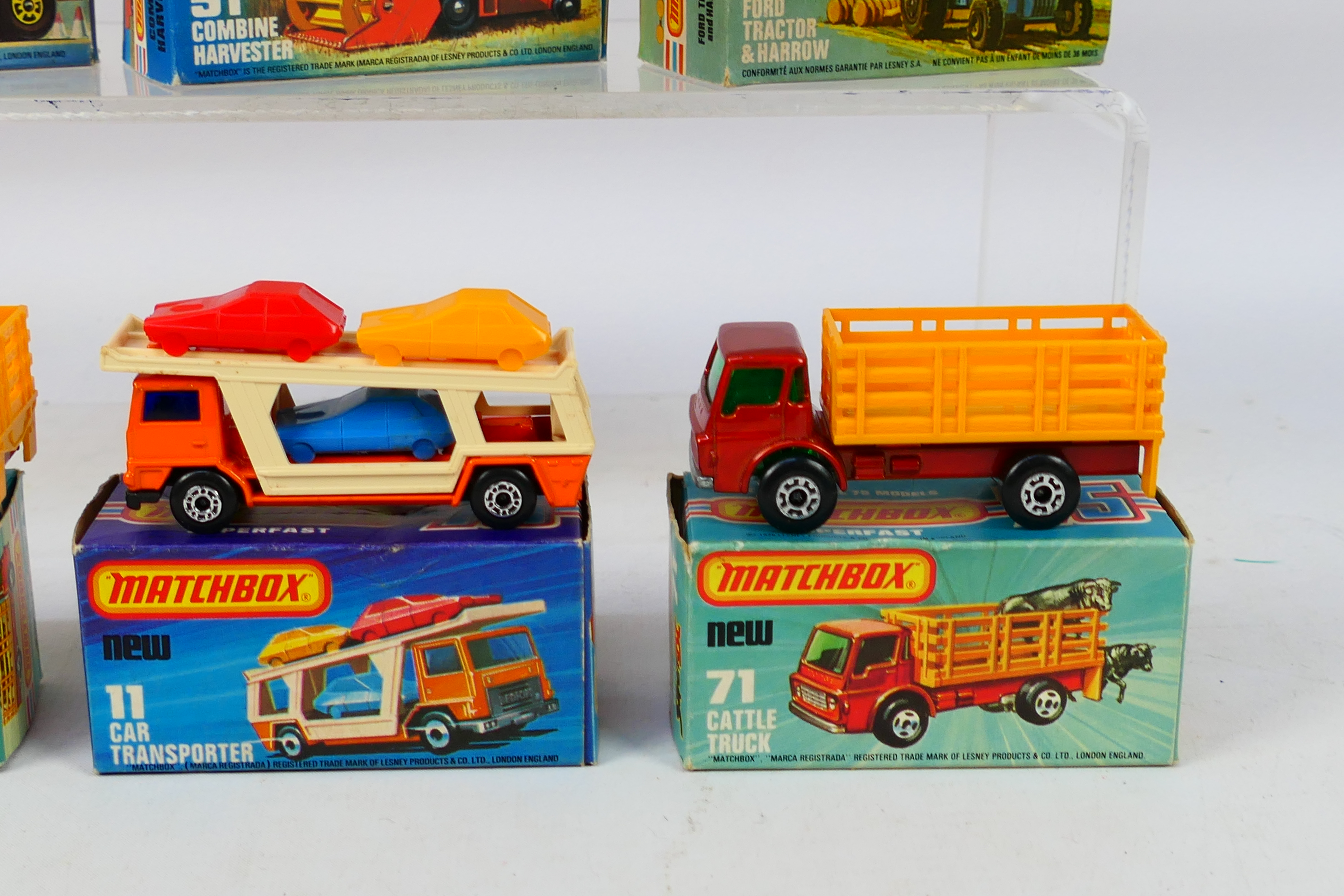 Matchbox - 6 x boxed vehicles, Bedford Car Transporter # 11, Ford Tractor # 46, - Image 4 of 4