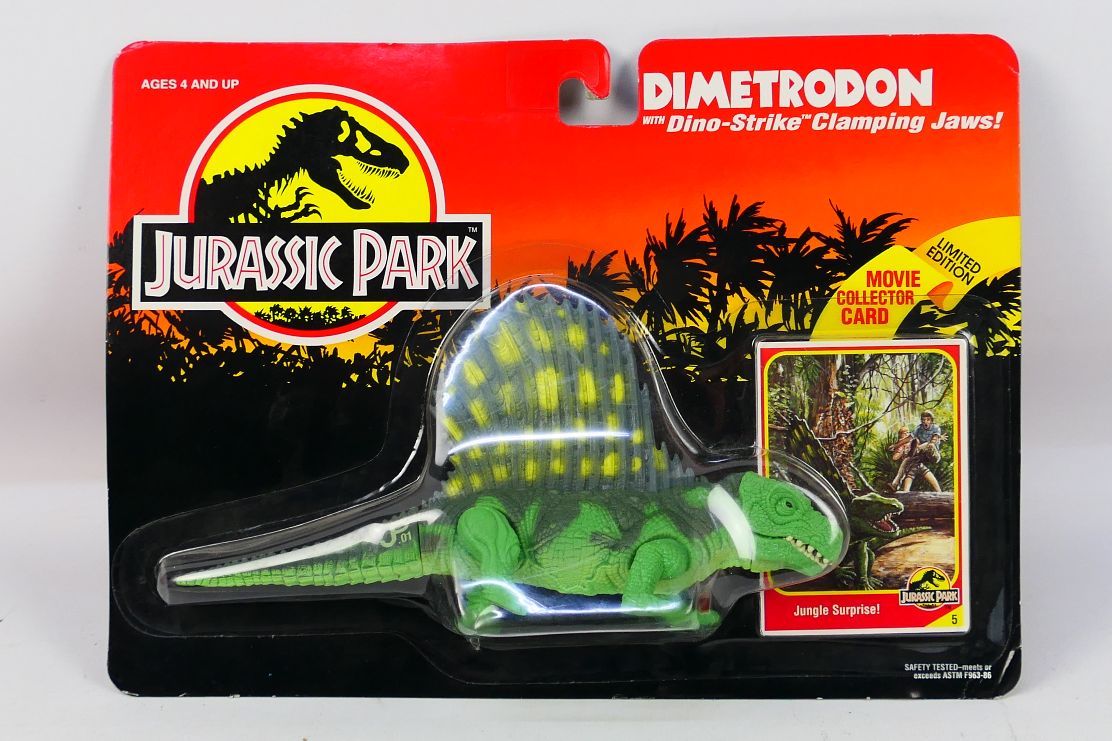 Kenner - Jurassic Park - A 1993 Blister packed figure of Dimetrodon from Jurassic Park.