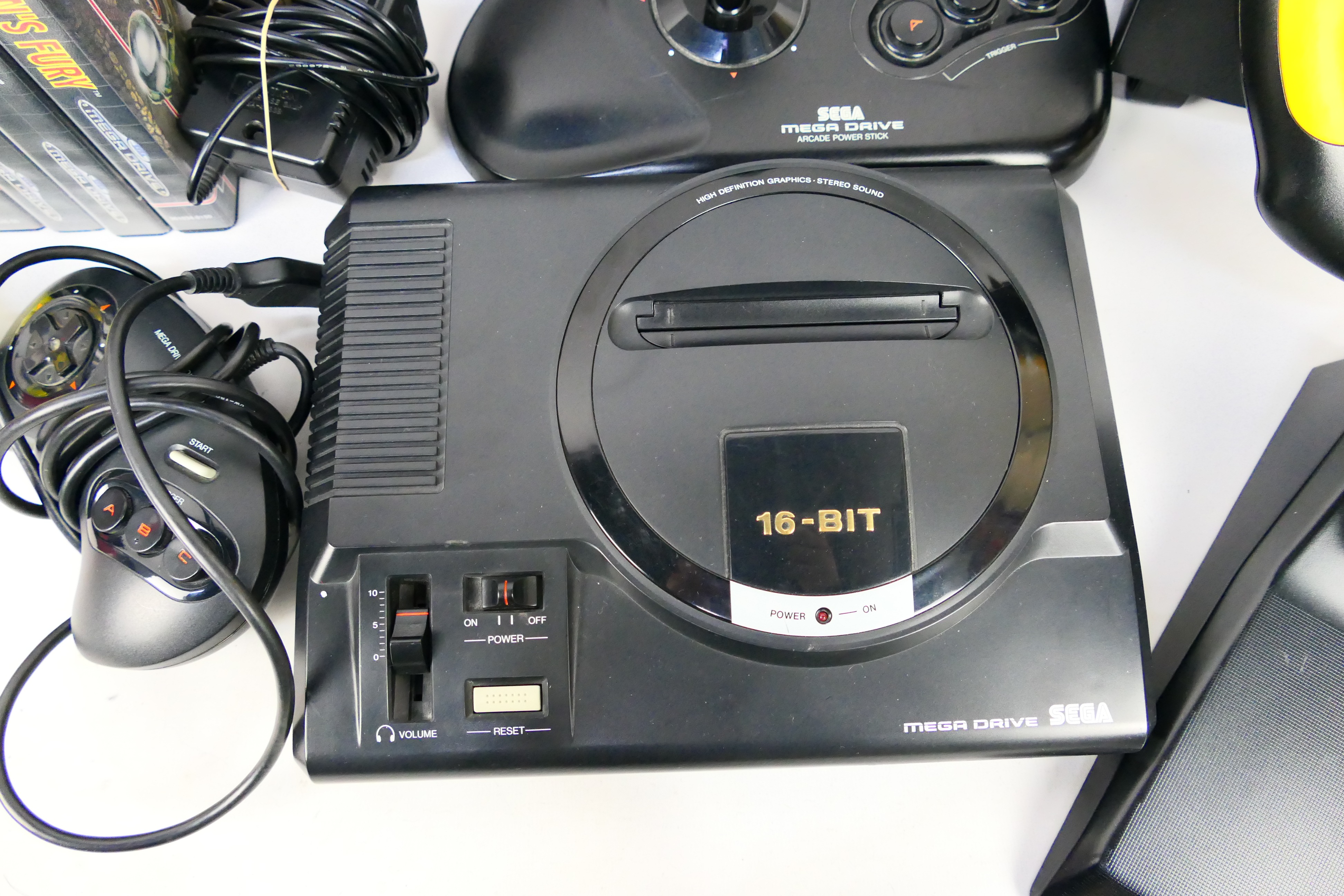 Sega - An unboxed Sega Mega Drive with controller plus Sega Arcade Power Stick, power supply, - Image 3 of 7