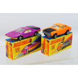 Matchbox - Superfast - 2 x boxed models, Ford Capri # 54 and Alfa Romeo Carabo # 75.