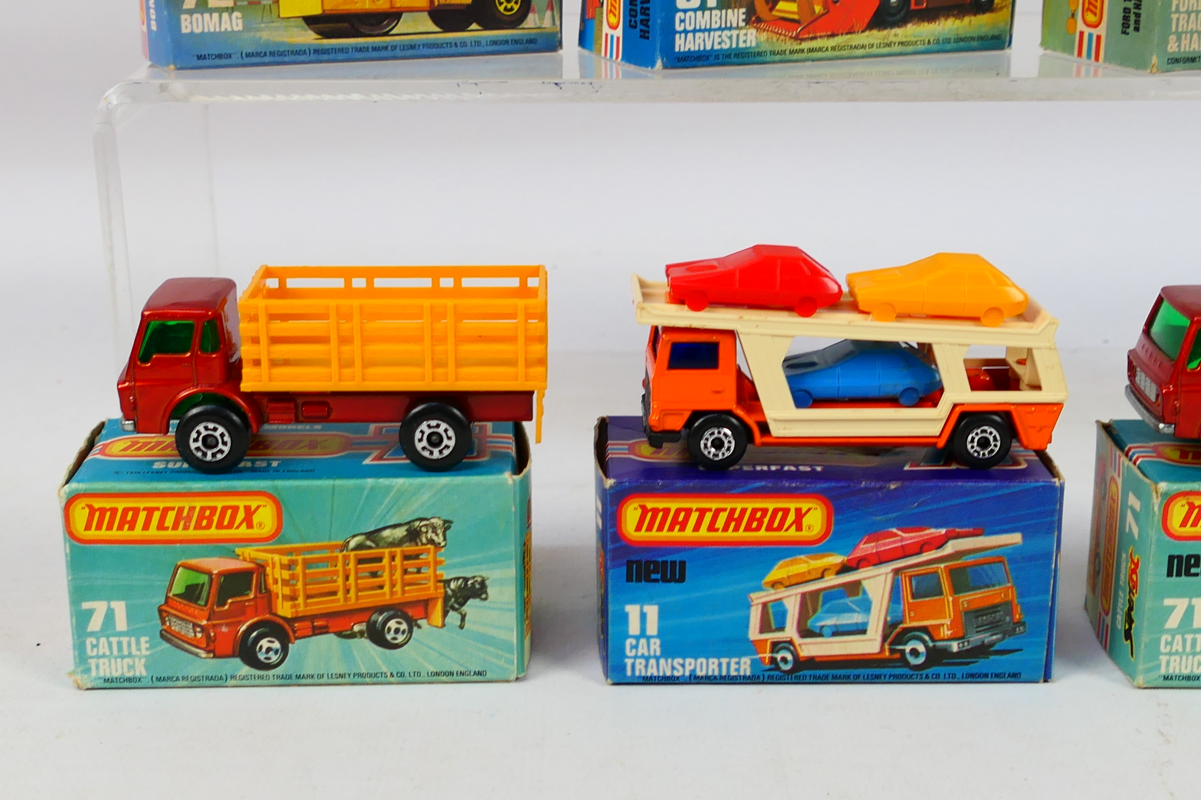 Matchbox - 6 x boxed vehicles, Bedford Car Transporter # 11, Ford Tractor # 46, - Image 3 of 4