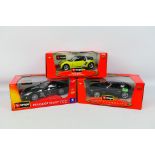 Bburago - Three boxed 1:18 scale diecast model cars from Bburago's 'Diamond Collection' series.